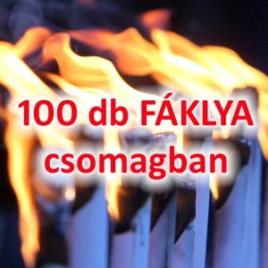100 db - Viaszfáklya, felvonulási fáklya, paraffinfáklya, vészjelző fáklya RENDEZVÉNYRE - 60 perces (csepegésmentes)